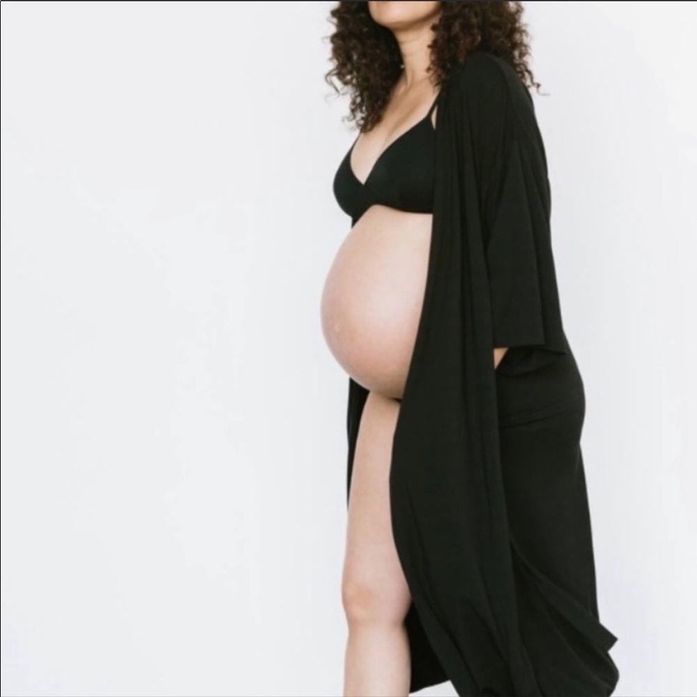 Storq Maternity Black Nursing Robe - size 1 S